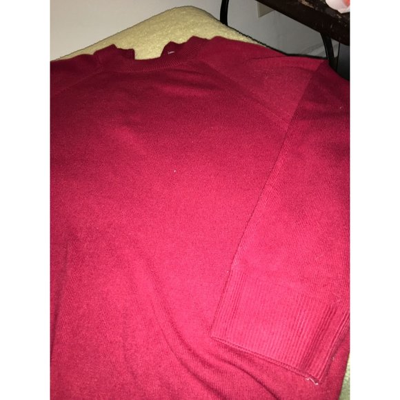 KNIT By Hampshire Studio Red Knit Sweater Mock TurtleNeck Zippered Back Long Sle - Picture 3 of 8